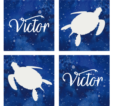Posavasos de galaxia de tortuga con nombre - TenVinilo