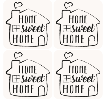 Posavasos con frases hogar dulce hogar - TenVinilo
