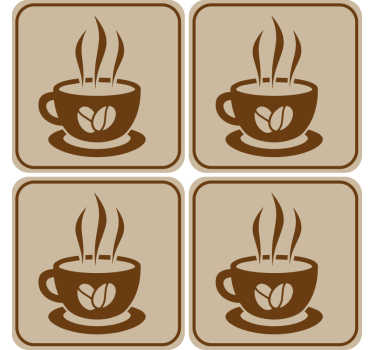 Posavasos vintage taza granos café - TenVinilo