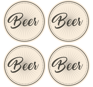Posavasos cerveza tipografía de cerveza elegante - TenVinilo