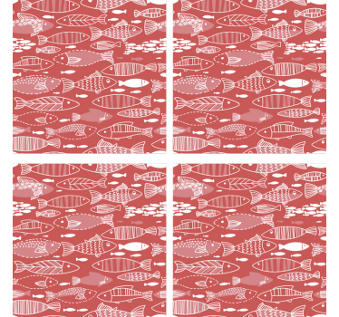 Posavasos moderno fondo de patrón de peces - TenVinilo