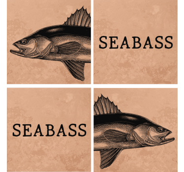 Posavasos personalizable arte de ilustración de seabass - TenVinilo