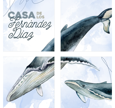 Posavasos con nombre y apellido de ballenas - TenVinilo