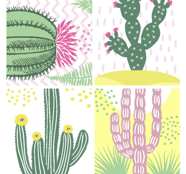 Posavasos modernos variedad de cactus - TenVinilo