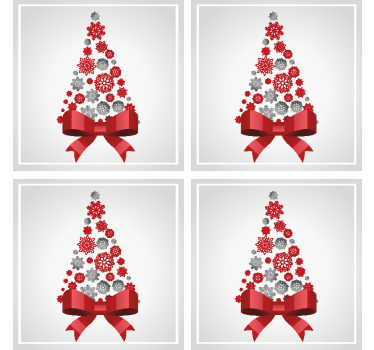 Posavasos navidad árbol con lazo - TenVinilo