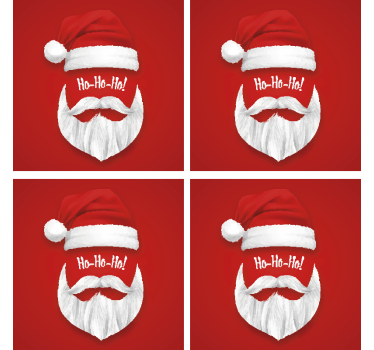 Posavasos navideño ilustración de gorro de santa - TenVinilo
