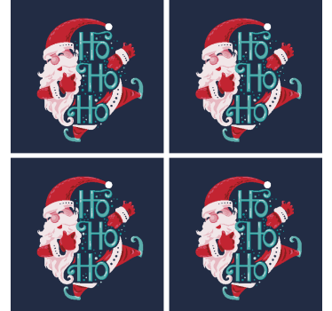 Posavasos navidad Papá noel feliz hohoho - TenVinilo