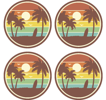 Posavasos vintage paisaje de surf  - TenVinilo