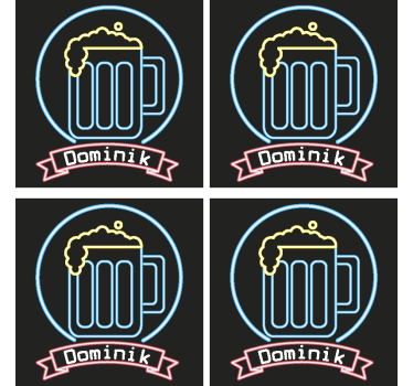 Posavasos cerveza luminoso con nombre - TenVinilo