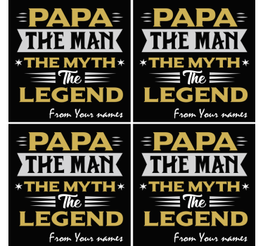 Posavasos con frases papá genial personalizable - TenVinilo