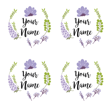 Posavasos con nombre estilo floral - TenVinilo