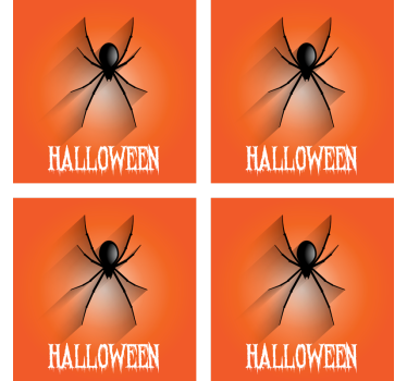 Posavasos halloween diseño de araña espeluznante - TenVinilo