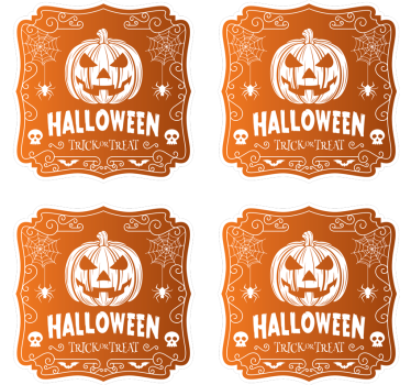 Posavasos halloween diseño de calabaza halloween - TenVinilo
