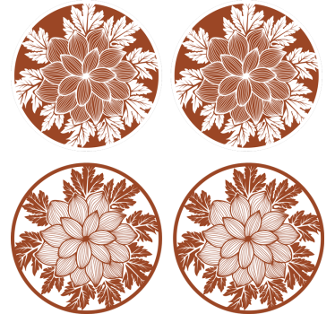 Posavasos arreglo de motivos florales - TenVinilo