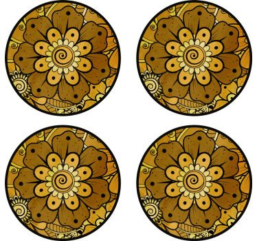 Posavasos patrón floral intrincado - TenVinilo