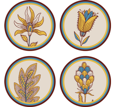 Posavasos juego de motivos florales - TenVinilo