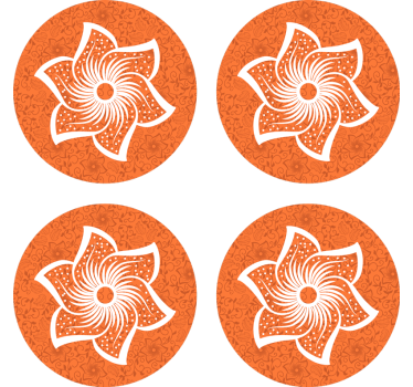 Posavasos cerveza flora naranja elegante - TenVinilo