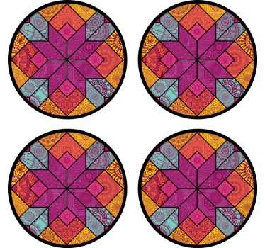 Posavasos mosaico colorido estilo paisley - TenVinilo