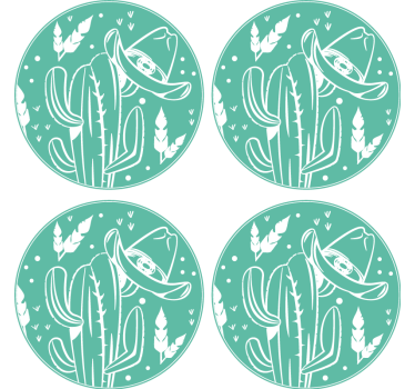 Posavasos frikis cactus con sombrero - TenVinilo