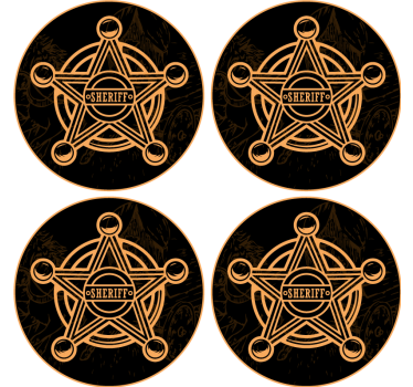 Posavasos cerveza emblema de estrella de sheriff - TenVinilo