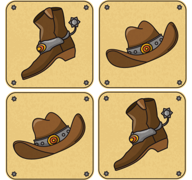 Posavasos frikis sombrero y botas de vaquero - TenVinilo