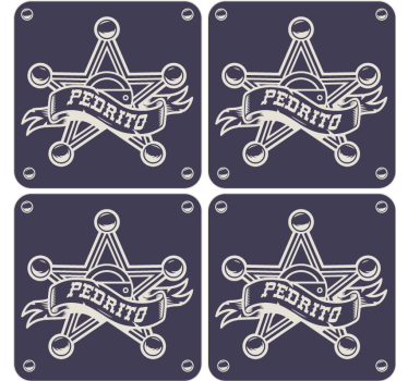 Posavasos vintage insignia de estrella de sheriff - TenVinilo