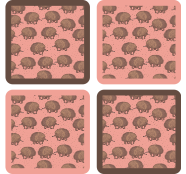 Posavasos puercoespín rosa minimalista - TenVinilo