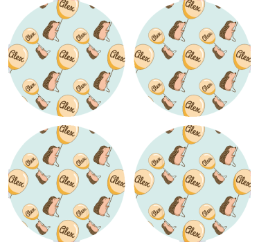 Posavasos personalizable con divertidos erizos - TenVinilo