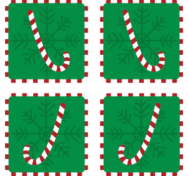 Posavasos navideño diseño de copo de nieve y caramelo - TenVinilo