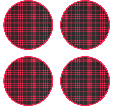 Posavasos patrón de cuadros rojos y negros - TenVinilo
