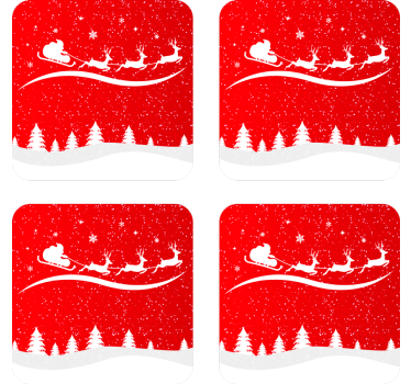 Posavasos navidad trineo Santa Claus - TenVinilo