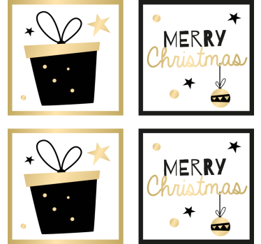 Posavasos navidad patrón caja regalo elegante - TenVinilo