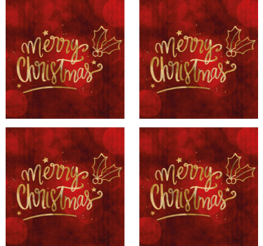 Posavasos navideños feliz navidad en rojo - TenVinilo