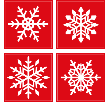 Posavasos navideños copo de nieve rojo - TenVinilo