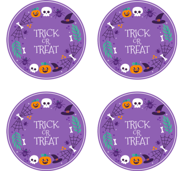 Posavasos Halloween colorido truco o trato - TenVinilo