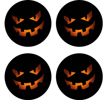 Posavasos halloween set de caras de calabaza - TenVinilo