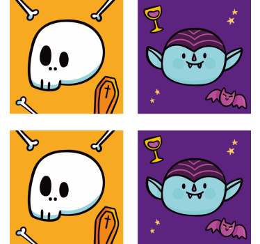 Posavasos feliz Halloween monstruos felices - TenVinilo