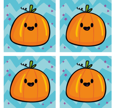 Posavasos infantil azul calabaza feliz - TenVinilo