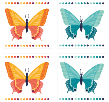Posavasos frikis patrones de mariposas coloridas - TenVinilo