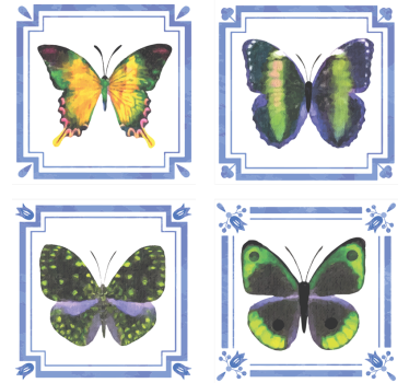 Posavasos elementos de mariposas coloridas - TenVinilo
