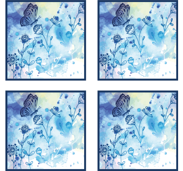 Posavasos motivo acuarela floral - TenVinilo