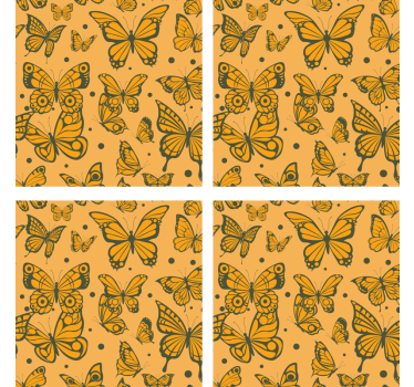 Posavasos superficie con patrón de mariposas - TenVinilo
