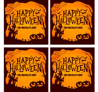 Posavasos halloween celebración espeluznante - TenVinilo