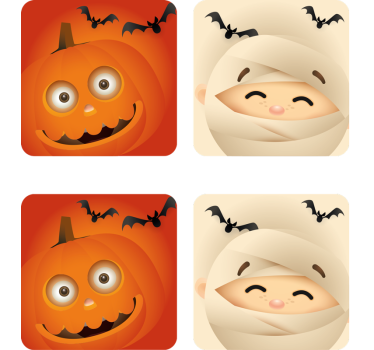 Posavasos halloween calabaza alegre y momia - TenVinilo