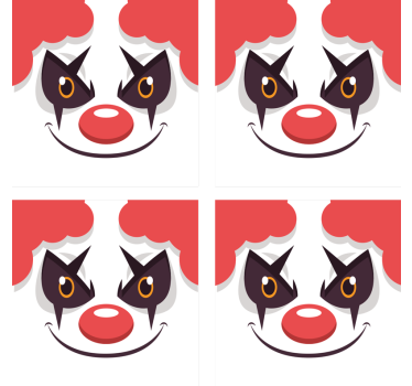 Posavasos frikis diseño de cara de payaso juguetona - TenVinilo