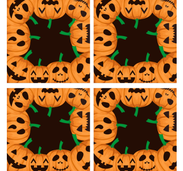 Posavasos halloween caras de calabaza sonrientes - TenVinilo