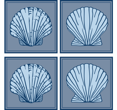 Posavasos frikis patrón de conchas estilizado - TenVinilo