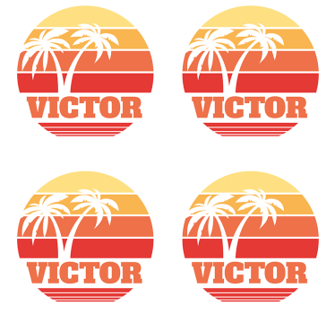 Posavasos personalizable atardecer tropical con palmeras - TenVinilo