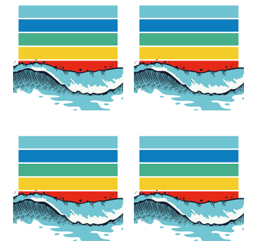 Posavasos patrón de olas coloridas - TenVinilo