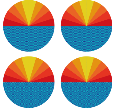 Posavasos frikis patrón de círculos geométricos vibrantes - TenVinilo